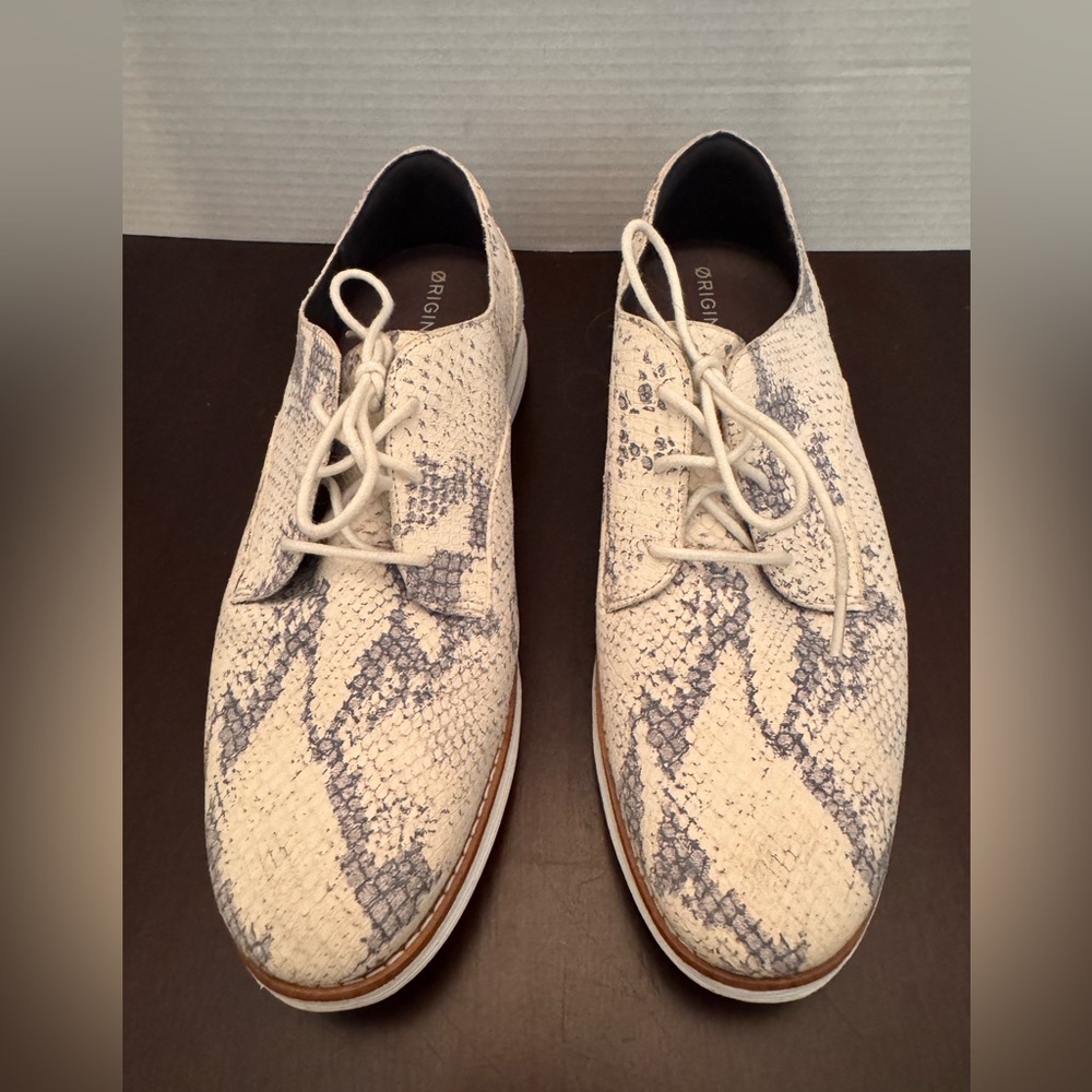 Cole Haan Original Grand Chalk Python Print Plain Oxford W16197 Shoes - 9.5